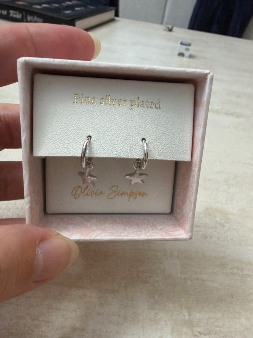 Silver Plated Star Huggie Hoop Earrings - Silver